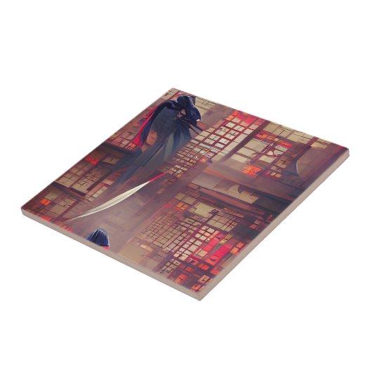 Carreau Ninja fantômes imaginaire graphique art abstrait (Côté)