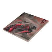 Carreau Ninja rouge mort graphique art abstrait (Côté)