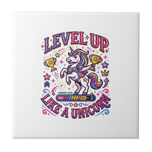 Carreau Niveau de licorne monte comme une licorne publicit (Devant)