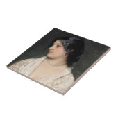 Carreau Noble Dame avec un collier de perles (Côté)