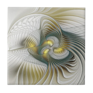 Carreau Nobly Golden Turquoise Imaginaire Fractal Art