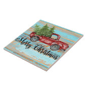 Carreau Noël à la campagne du Camion Rouge rétro (Côté)