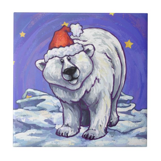 Carreau Noël à l'ours polaire (Devant)