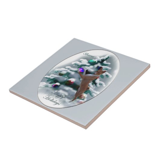 Carreau Noël Basenji (Côté)