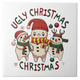 Carreau Noël blanc ; UGLY CHRISTMAS