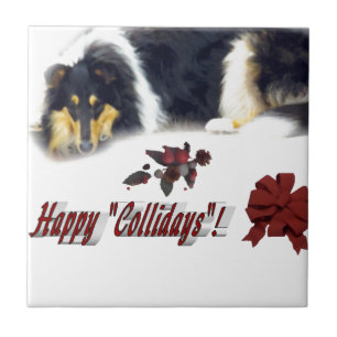 Carreau Noël Collie Tri Color