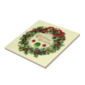 CARREAU NOËL COURONNE AVEC MISTLETOES ET BERRIES SAINES (Côté)