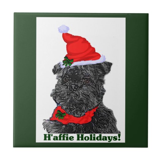 Carreau Noël d'Affenpinscher (Devant)