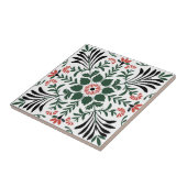 Carreau Noël d'art populaire vert et rouge (Côté)