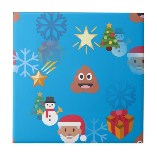 Carreau noël de poop émoji (Devant)
