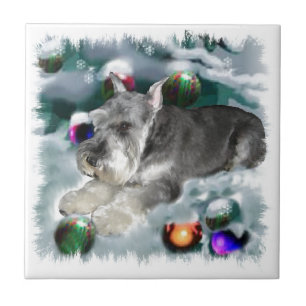 Carreau Noël de Schnauzer miniature