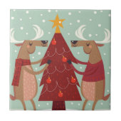 Carreau Noël des rennes vintages (Devant)