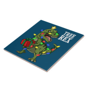 Carreau Noël Dinosaure Arbre Rex Garçons Filles Enfants No