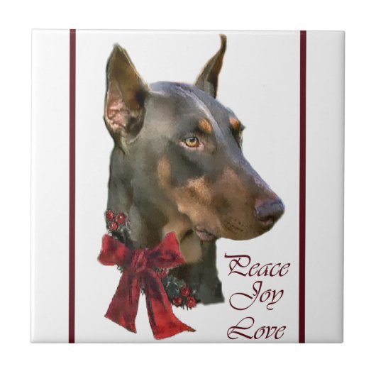 Carreau Noël Doberman Pinscher (Devant)