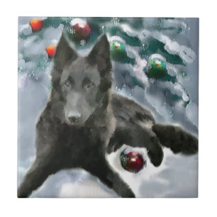 Carreau Noël du chien de berge belge
