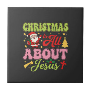 Carreau Noël est tout sur Jésus Rétro