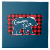 Carreau Noël Grammy Ours Noël Rouge Plaid Buffle (Devant)