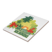 Carreau Noël hawaïen de l'île tropicale Mele Kalikimaka (Côté)