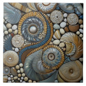 Carreau Noël Hiver Bleu Cercle Motif (Devant)