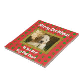 Carreau Noël Meilleur Chien Papa Jamais Pet Photo (Côté)