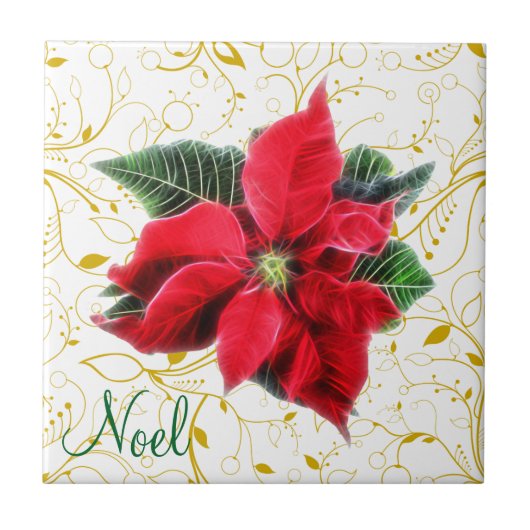 Carreau Noel Poinsettia (Devant)