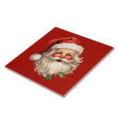 Carreau Noël rétro Holly Jolly Santa Claus (Côté)