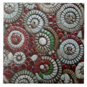 Carreau Noël Rouge blanc et marbre vert Abstrait (Devant)