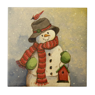Carreau Noël Snowman et Birdhouse 4905