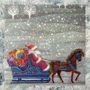 Carreau Noël Vintage, Cheval du Père Noël