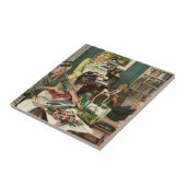 Carreau Noël Vintage, Joyeux Cadeaux d'Enveloppement Famil (Côté)