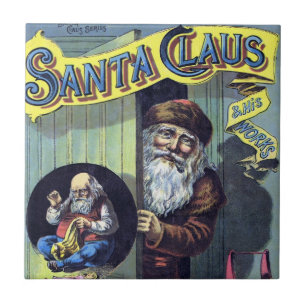 Carreau Noël vintage, livre Santa Claus et ses œuvres