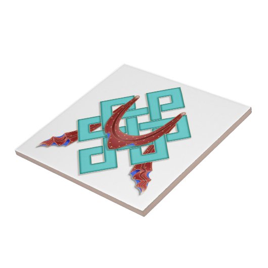 Carreau noeud éternel bouddhiste (Côté)