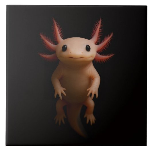 Carreau Noir 4 Luxe avec Axolotl Mexicain (Devant)