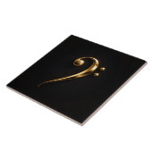 Carreau Noir 4 Luxe avec Clé de Fa Dorée (Côté)