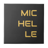 Carreau Noir Ajouter Votre Nom Moderne Plain (Devant)