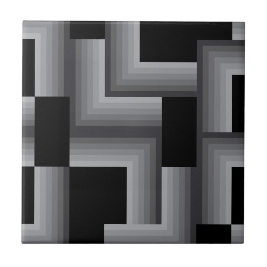 Carreau Noir, argent, cool, unique, tendance formes carrés (Devant)