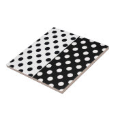 Carreau Noir Blanc demi-couleur fractionné en Pois Inverse (Côté)