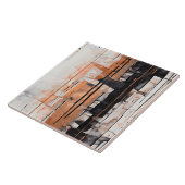 Carreau Noir, blanc et cuivre Abstrait de la peinture gout (Côté)