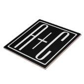 Carreau Noir & Blanc | Initiales de couple (Côté)