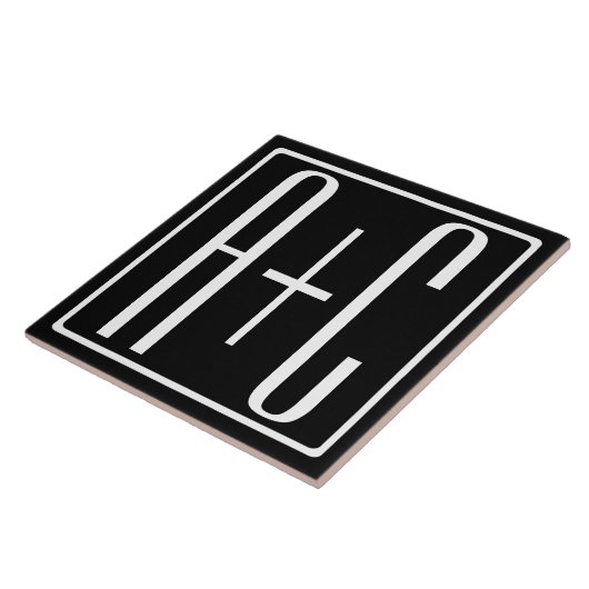 Carreau Noir & Blanc | Initiales de couple (Côté)