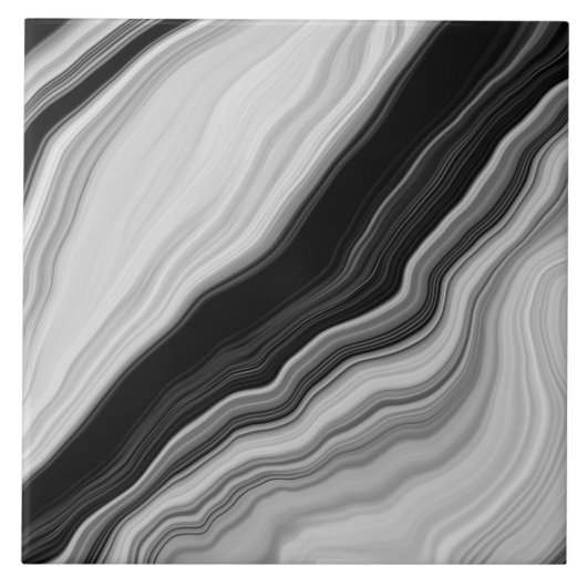 Carreau Noir & Blanc Marbre moderne Texture Carrelage en c (Devant)