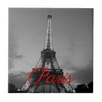 Noir Blanc Paris Nuit Tour Eiffel européenne