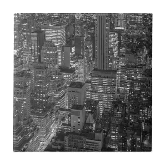 Carreau Noir blanc rouge New York City Skyline (Devant)