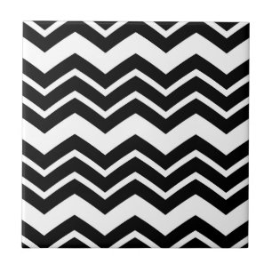 Carreau Noir Blanc Zigzag Chevron Motif Design