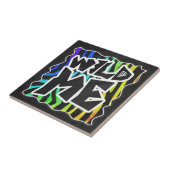 Carreau Noir et arc-en-ciel de zèbre sauvages je (Côté)