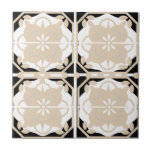 Carreau Noir et beige neutre complexe<br><div class="desc">Design,  raffiné et joli,  ces carreaux apportent un peu d'élégance à toutes les chambres. Inspirée par le carrelage portugais,  cette décoration est intéressante mais assez neutre pour s'accorder avec de nombreux styles de décoration. Idéal pour ceux qui ont une ferme moderne et des maisons de style vintage.</div>