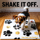 Carreau Noir et blanc canin bronzage d'empreinte de patte