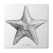 Carreau Noir et blanc d'art de plage d'océan de dessin (Devant)