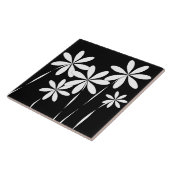 Carreau Noir et blanc de la fleur Bliss2 (Côté)