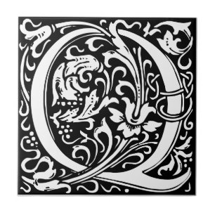 Carreau noir et blanc de style Art nouveau représe